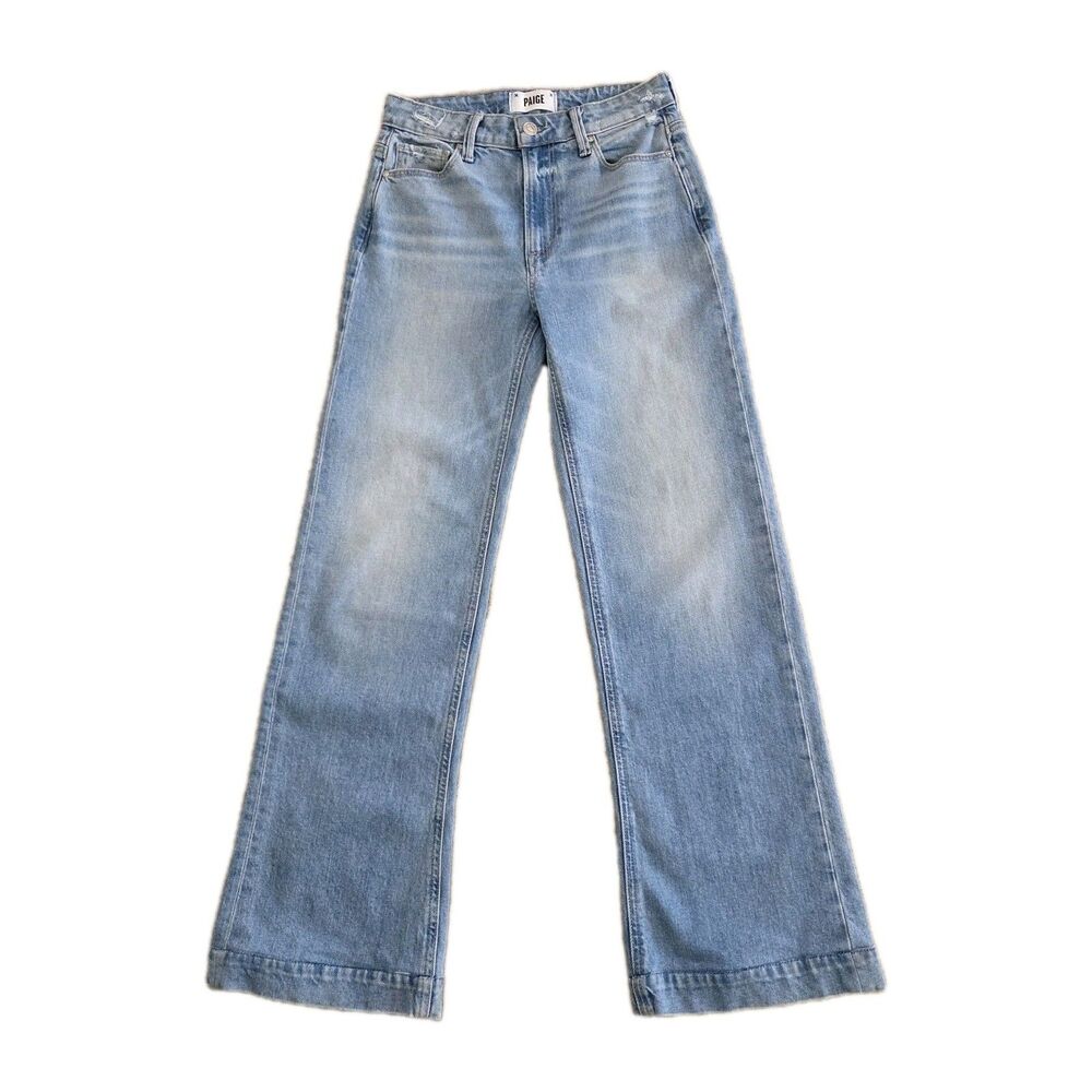 Paige Leenah Distressed High-Rise Wide-Leg Jeans Women's 24 Cottegecore Coquette